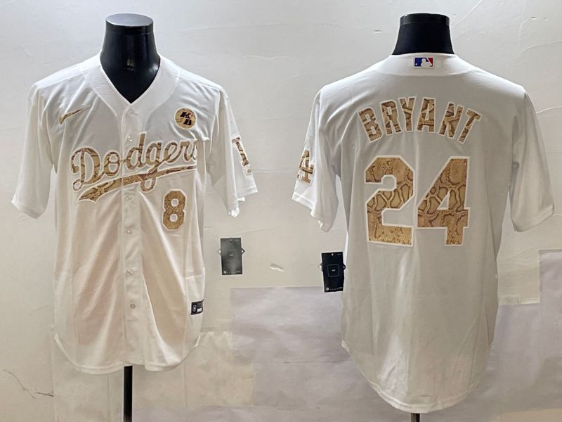 Men Los Angeles Dodgers #24 Bryant White Fashion Game 2025 Nike MLB Jersey style 3067